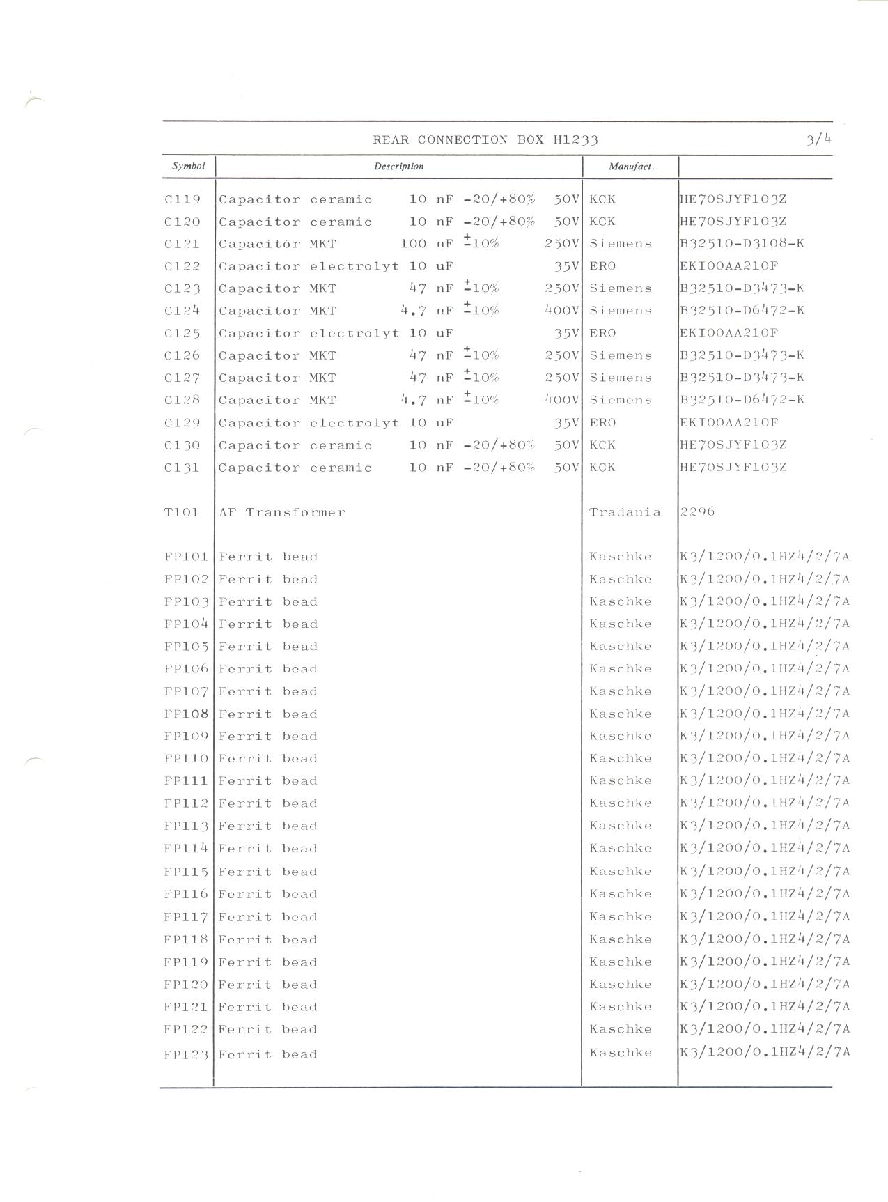 Parts list H1233 page 3